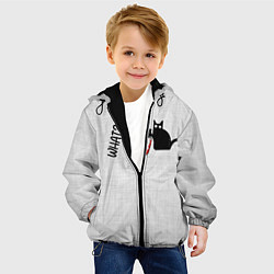 Куртка с капюшоном детская What cat, цвет: 3D-черный — фото 2