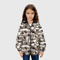 Куртка с капюшоном детская Камуфляж: зимний, цвет: 3D-черный — фото 2