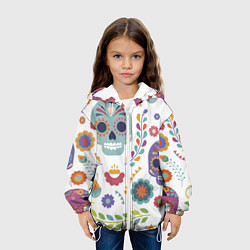 Куртка с капюшоном детская Мексиканские мотивы, цвет: 3D-белый — фото 2