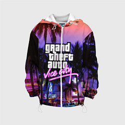 Куртка с капюшоном детская Grand Theft Auto Vice City, цвет: 3D-белый