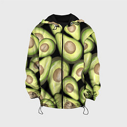 Куртка с капюшоном детская Avocado background, цвет: 3D-черный