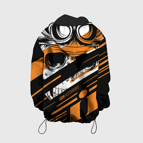 Детская куртка Череп Icon оранжевый / 3D-Черный – фото 2