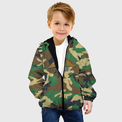 Куртка с капюшоном детская Камуфляж Войска связи, цвет: 3D-черный — фото 2