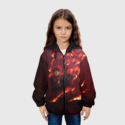 Куртка с капюшоном детская Танджиро Камадо, цвет: 3D-черный — фото 2