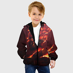 Куртка с капюшоном детская Танджиро Камадо, цвет: 3D-черный — фото 2