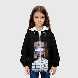 Куртка с капюшоном детская CountryHumans - Россия, цвет: 3D-белый — фото 2