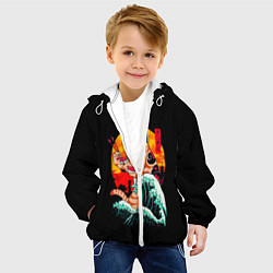 Куртка с капюшоном детская Котейка, цвет: 3D-белый — фото 2