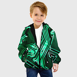 Куртка с капюшоном детская Микросхема, цвет: 3D-черный — фото 2