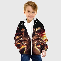Куртка с капюшоном детская АТАКА ТИТАНОВ спина, цвет: 3D-белый — фото 2