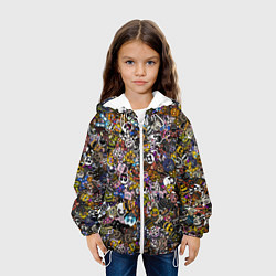Куртка с капюшоном детская FNaF стикербомбинг, цвет: 3D-белый — фото 2