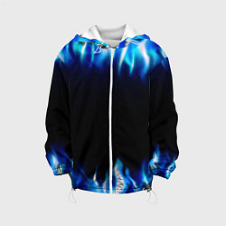 Куртка с капюшоном детская Синий Огонь, цвет: 3D-белый