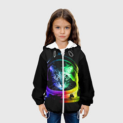 Куртка с капюшоном детская Кот космонафт, цвет: 3D-белый — фото 2
