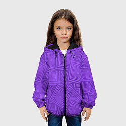 Куртка с капюшоном детская Квадраты в квадратах, цвет: 3D-черный — фото 2