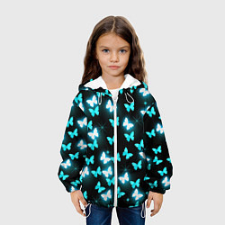 Куртка с капюшоном детская Бабочки, цвет: 3D-белый — фото 2