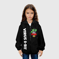 Куртка с капюшоном детская BRAWL STARS VIRUS 8 BIT, цвет: 3D-черный — фото 2