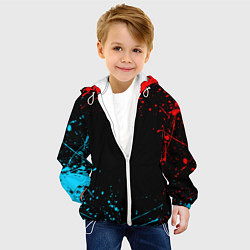 Куртка с капюшоном детская БРЫЗГИ КРАСОК, цвет: 3D-белый — фото 2