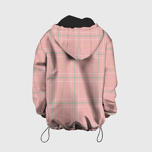 Детская куртка Шотландка Розовая / 3D-Черный – фото 2