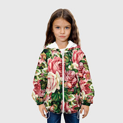 Куртка с капюшоном детская ЦВЕТЫ, цвет: 3D-белый — фото 2