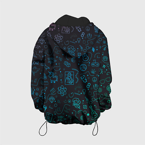 Детская куртка Смайлы / 3D-Черный – фото 2