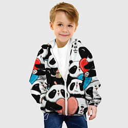 Куртка с капюшоном детская Панды, цвет: 3D-белый — фото 2