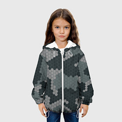 Куртка с капюшоном детская КАМУФЛЯЖ СОТЫ, цвет: 3D-белый — фото 2