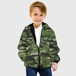 Куртка с капюшоном детская ВЯЗАННЫЙ КАМУФЛЯЖ, цвет: 3D-черный — фото 2