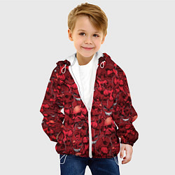 Куртка с капюшоном детская Красный череп, цвет: 3D-белый — фото 2