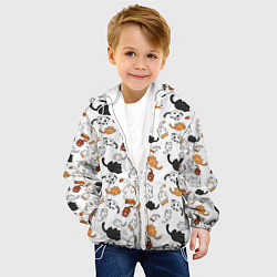 Куртка с капюшоном детская Кошачьи валяния, цвет: 3D-белый — фото 2