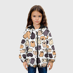 Куртка с капюшоном детская Милые мопсы, цвет: 3D-черный — фото 2