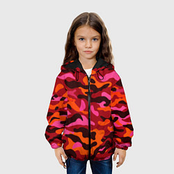 Куртка с капюшоном детская CAMOUFLAGE RED, цвет: 3D-черный — фото 2