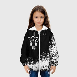 Куртка с капюшоном детская Черный Клевер Черный Бык 6, цвет: 3D-белый — фото 2