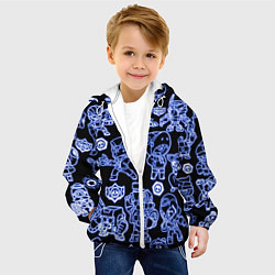 Куртка с капюшоном детская ВСЕ ПЕРСОНАЖИ НЕОН BRAWL STARS, цвет: 3D-белый — фото 2