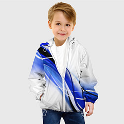 Куртка с капюшоном детская GEOMETRY STRIPES BLUE, цвет: 3D-белый — фото 2