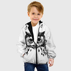 Куртка с капюшоном детская Сова, цвет: 3D-черный — фото 2