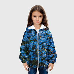 Куртка с капюшоном детская Поле синих цветов фиалки лето, цвет: 3D-белый — фото 2