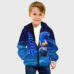 Куртка с капюшоном детская Соник, цвет: 3D-черный — фото 2