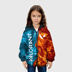 Куртка с капюшоном детская Valorant Огонь и вода, цвет: 3D-черный — фото 2