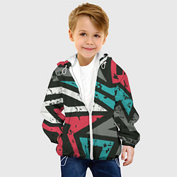 Куртка с капюшоном детская Geometric Abstraction, цвет: 3D-белый — фото 2
