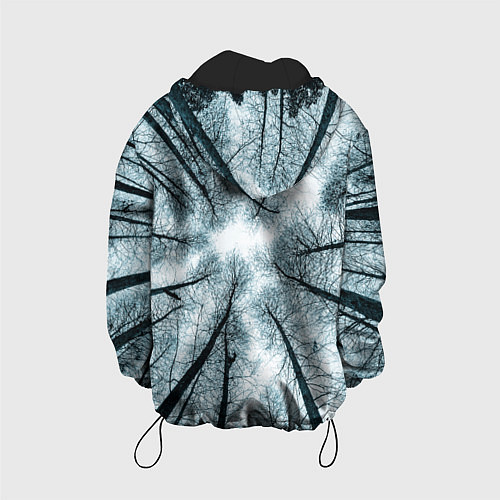 Детская куртка Деревья вид снизу мрачный / 3D-Черный – фото 2