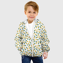Куртка с капюшоном детская Ананасы, цвет: 3D-белый — фото 2