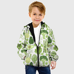 Куртка с капюшоном детская Овощи, цвет: 3D-черный — фото 2
