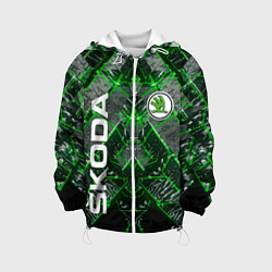 Куртка с капюшоном детская SKODA, цвет: 3D-белый
