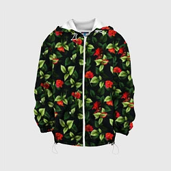 Куртка с капюшоном детская Цветочный сад, цвет: 3D-белый