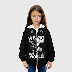 Куртка с капюшоном детская WE GO TO THE NEW WORLD!, цвет: 3D-белый — фото 2