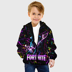 Куртка с капюшоном детская Fortnite Молнии, цвет: 3D-черный — фото 2