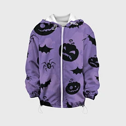 Куртка с капюшоном детская Фиолетовый хэллоуин, цвет: 3D-белый