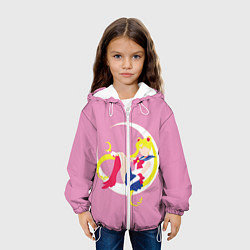 Куртка с капюшоном детская Сейлор мун, цвет: 3D-белый — фото 2