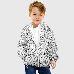 Куртка с капюшоном детская Черно-белые узоры, цвет: 3D-белый — фото 2