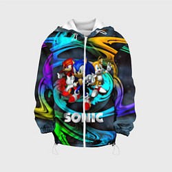Куртка с капюшоном детская SONIC TRIO, цвет: 3D-белый