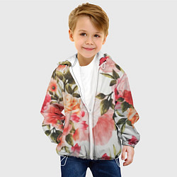 Куртка с капюшоном детская Нежный букет, цвет: 3D-белый — фото 2